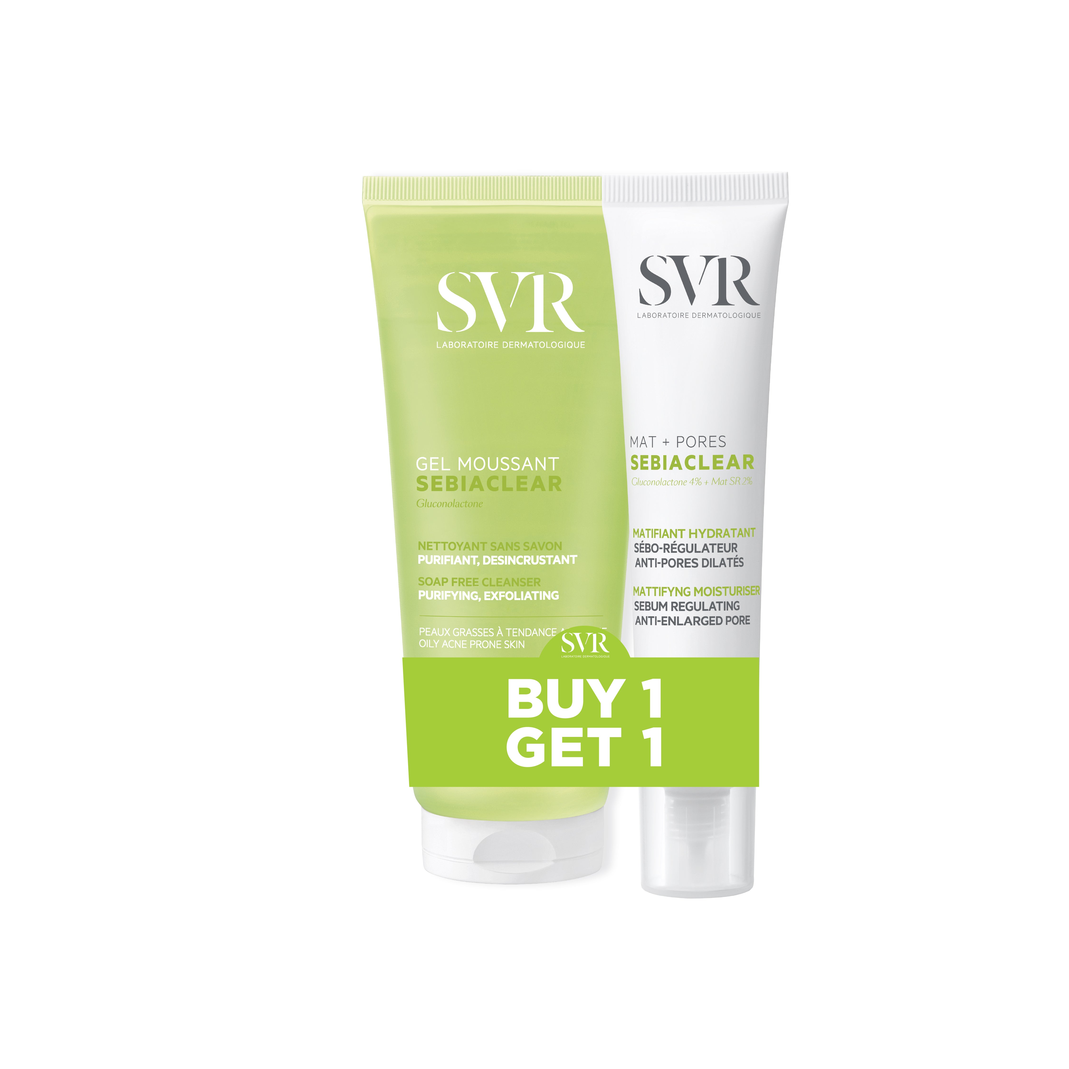 Bundle SVR Sebiaclear Mat Pore 40 ML + Gel Moussant 55 ML